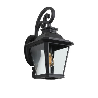 Bella Depot Outdoor 1-Light Black Wall Sconce Light with Clear Glass Can