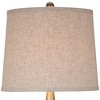 360 Lighting St. Claire Modern Mid Century Table Lamp 30 3/4" Tall Wood USB Charging Port Fabric Drum Shade for Bedroom Living Room Office House Home - 3 of 4