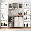 Farmhouse Bar Cabinet With Sliding Barn Door, 70" Rustic Buffet Cabinet,Liquor Cabinet Sideboard Cupboard For Kitchen, Dining Room - 4 of 4