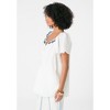 Roaman's Women's Plus Size Embroidered Ruffle Blouse - 4 of 4