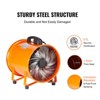 VEVOR Portable Ventilator, 12 inch Heavy Duty Cylinder Fan with 33ft Duct Hose, 560W Strong Shop Exhaust Blower 2894CFM, Orange - 4 of 4