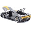 Ferrari 296 GTB Assetto Fiorano Gray Metallic with Yellow Stripes "Race + Play" Series 1/18 Diecast Model Car by Bburago - 3 of 4