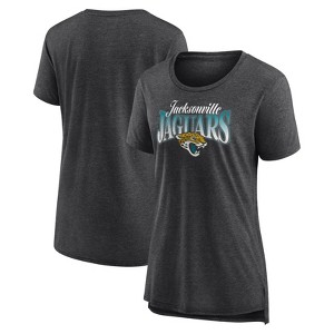 NFL Jacksonville Jaguars Women's Heather Short Sleeve Scoop Neck Tri-Blend T-Shirt - 1 of 3