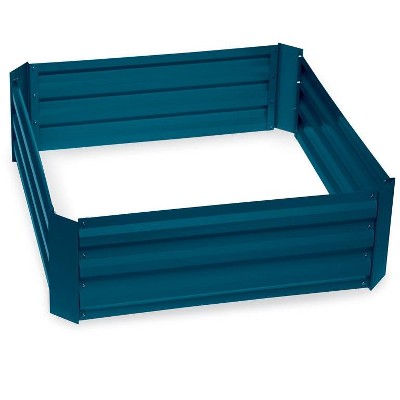 Deep Blue Corrugated Metal Outdoor Raised Garden Bed