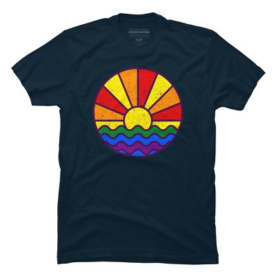 Design By Humans Summer LGBTQIA+ Pride Sunset Ocean By krobilad T-Shirt