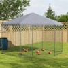 PawHut Chicken Run, Large Chicken Coop for Chickens, Ducks, Rabbits with Cover for Outdoor, Backyard, Silver - 2 of 4