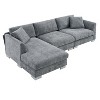 Polibi 4-Seat Modern Chenille Sectional Sofa with Oversized Chaise - 3 of 4