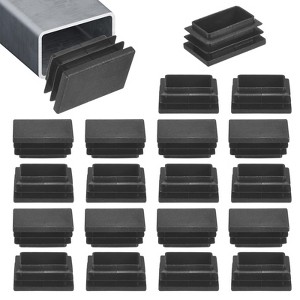 Unique Bargains Chair Leg Bar Stool Plastic Rectangle Hole Tubing End Plug Caps Black - 1 of 4