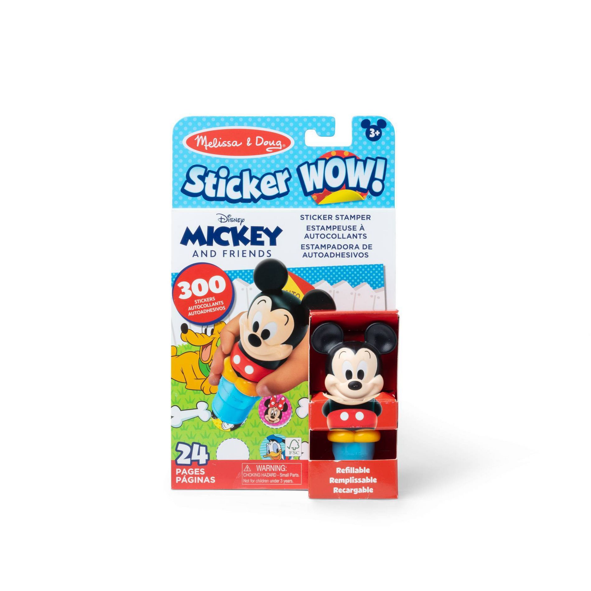 Melissa & Doug Sticker WOW! 24-Page Activity Pad and Sticker Stamper with 300 Stickers - Disney Mickey Mouse