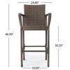 Osparple Set of 2 Outdoor Bar Stools,Outdoor Counter Bar Stools with Metal Frame and Wicker Design for Backyard,Garden - 3 of 4
