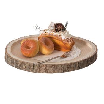 Vintiquewise Natural Wooden Bark Round Slice Tray, Rustic Table Charger Centerpiece