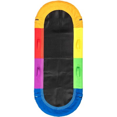 Rainbow 67" Oval Outdoor Swing with Handles and Pillow