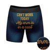Mens Cant Work Today My Arm Is In A Cast Boxer Briefs Funny Fishing Graphic Novelty Underwear - Crazy Dog Boxer Briefs - 3 of 4