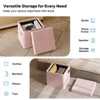 Pinmoco 15" Collapsible Storage Ottoman, Corduroy Cube Organizer Makeup Stool Foot Rest with Side Pocket for Living Room, Bedroom - 4 of 4