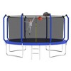 HFYee 8/10/12/14/10*16FT Backyard Trampoline Basketball Kit with Bonus Balls & Safety Enclosure for Ages 8+, Blue - 3 of 4