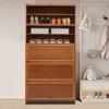 YIYIBYUS 7-Tier Shoe Cabinet, Free Standing Shoe Cabinet with Flip Doors - 2 of 4