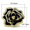 Slickblue Luxury Brass Ring with Clear Crystal, IP Gold Finish for Women - Fashionable Rhinestone Ring, Size 5-10 - 3 of 4