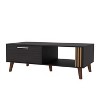 Vynxaria Elegant Coffee Table, Wengue Finish, Door & Open Storage, Two-Shelf Design - 4 of 4