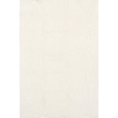 Image of Nuloom Loni Solid 8x10 Machine Washable Shag Area Rug for Living Room Bedroom Dining Room Nursery, White/Ivory