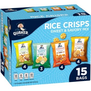 Quaker Sweet & Savory Mix Gluten Free Popped Rice Crisps - 0.67oz/15ct - 1 of 4