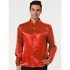 Lars Amadeus Men's Satin Point Collar Long Sleeve Button Down Dress Shirts - 2 of 4