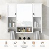 35'' x 28'' Modern Wall Mounted Bathroom Medicine Cabinet with Mirror, Bathroom Wall Cabinet with 3 Doors, Adjustable Shelves & Towel Bar - 4 of 4