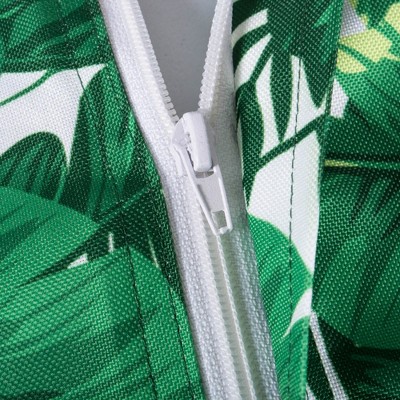Banana Leaf Green Polyester Outdoor Tablecloth with Zipper, 60" x 84"