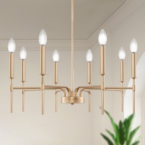 YANSUN 8-Light Modern Farmhouse Gold Chandelier for Dining Room Over Table,Hanging Ceiling Candle Chandeliers Gold - 1 of 1