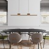 LLHZSY 3-Light Integrated LED Linear Kitchen Island Pendant Chandelier with Wood Accents-Black-43 3/10" - 3 of 4