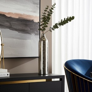 Metal Decorative Vase - Glam Aluminum Flower Holder for Home, Office, Bedroom, and Living Room - Modern Accent Piece for Floral Arrangements - 1 of 4