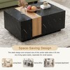 Two-tone Coffee Table Faux Marble Walnut Finish 2 Drawers Black 35.4x23.6 - 2 of 3