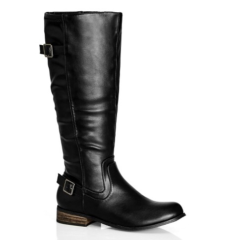 City Chic | Women's Wide Fit Cilla Knee Boot - Black - 12w : Target