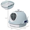 FONTOI Enclosed Cat Litter Box with Lid Cute Large Kitty Potty with Scoop , Drawer Tray, Skylight, Easy Clean, Indoor Use, Blue 18.5"* 21.8"*17.3" - 3 of 4