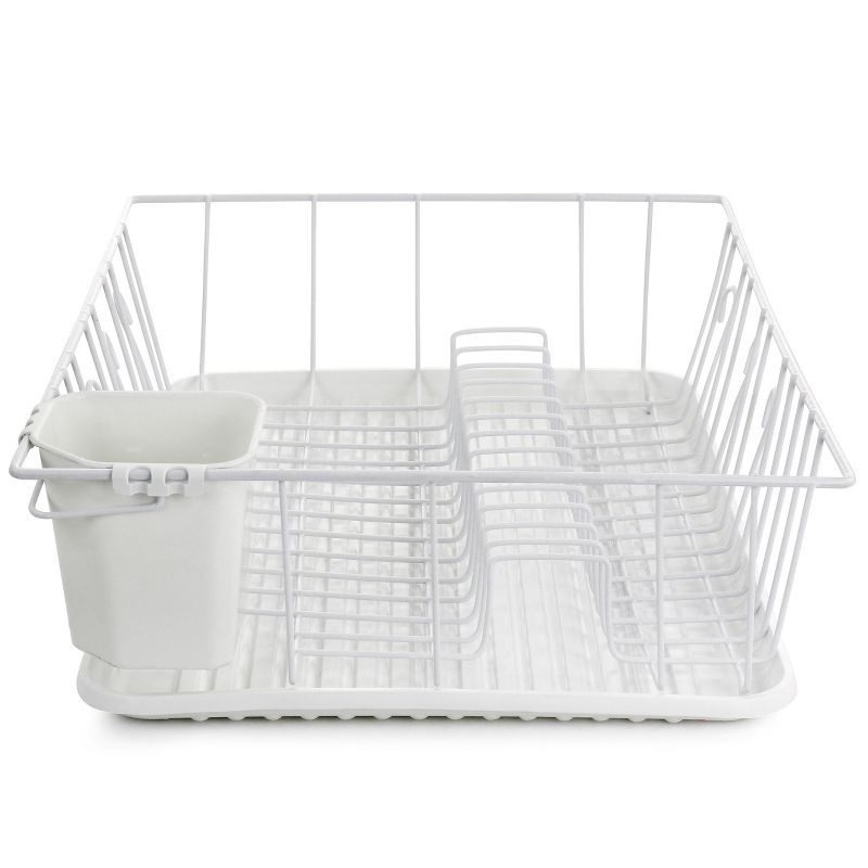 MegaChef 17.5 Inch Single Level Dish Rack with 14 Plate Positioners and a Detachable Utensil Holder, 2 of 6