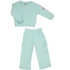 BEARPAW Girls 2pc Graphic Sweatshirt and Wide Leg Cargo Pants Sets - 2 of 2