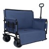 3-in-1 Folding Utility Wagon with Bench Seat, Heavy-Duty All-Terrain Cart with Fabric and 180L Storage Capacity-The Pop Home - 2 of 4