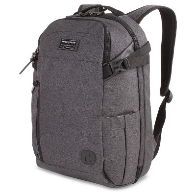 gray and white backpack