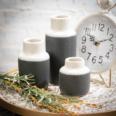 Trio of Timeless Ceramic Vases in White and Black