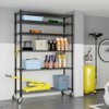 SEVOBAL Utility Storage Shelves Six Tier Steel Wire Storage Rack with Casters for Garage Basement and Kitchen, Black, 46.45"*18.3"*8.26" - 3 of 4