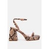 Such Flirt Snake Print Triangular Block Heel Sandals - 2 of 4