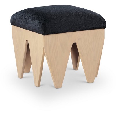 black velour fur fabric/natural