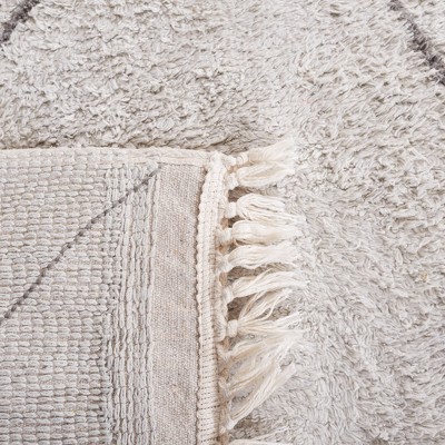 Grey and Ivory Hand-Knotted Washable Area Rug, 5' x 8'