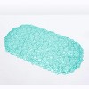 Home Mart Goods Teal Bubbles Vinyl Non-Slip Bathtub Shower Mat With Suction Cups -26" x14" - 4 of 4