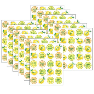 Teacher Created Resources® Lemon Zest Stickers, 120 Per Pack, 12 Packs