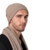 Style Republic Men’s 100% Pure Cashmere Ribbed Edge Beanie - Nougat - 2 of 2