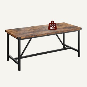 Homhougo Dining Table for 8 People, 71-inch Rectangular Wood Kitchen Table with Strong Metal Frame, Industrial Large Long Dining Room Table - 1 of 4