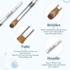 Saviland Kolinsky #14 Sculpt Brush: Wave-Oval Crimped Head w/ Cruciform Silver Handle - Artist's Acrylic Powder Essential. - 3 of 4