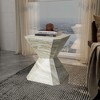 LeisureMod Azure Modern Geometric Fiberstone Side Table, Indoor & Outdoor Accent Table or Nightstand for Living Room, Lounge, Office, or Patio - 2 of 4