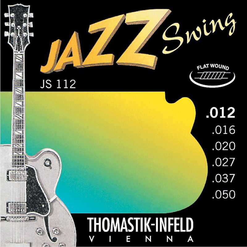 Thomastik JS112 Medium Light Flatwound Jazz Swing Electric Guitar Strings, 1 of 3