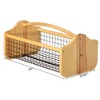 Gardenised Vintage Harvest Basket Pine Wood & Metal Mesh Wire Design Wooden Frame with Straight Handle for Fruits Vegetables - 4 of 4
